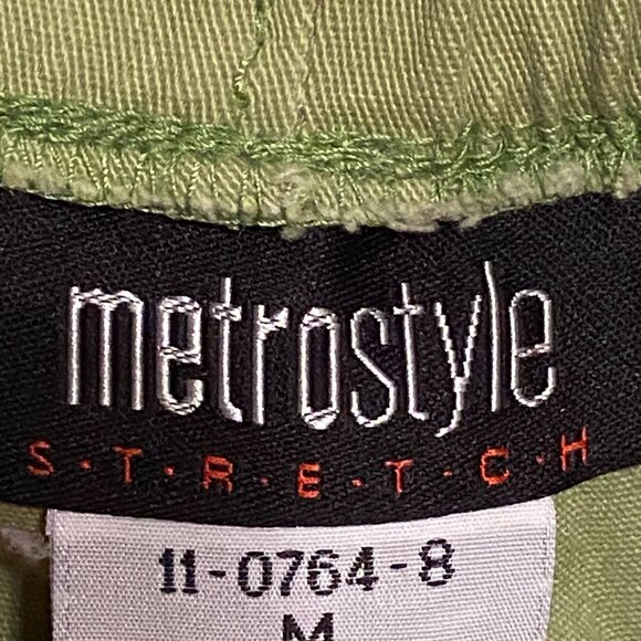METROSTYLE STRETCH Lime Green Denim Pull-on Jeans Elastic Waist Straight leg (M) - Picture 3 of 5